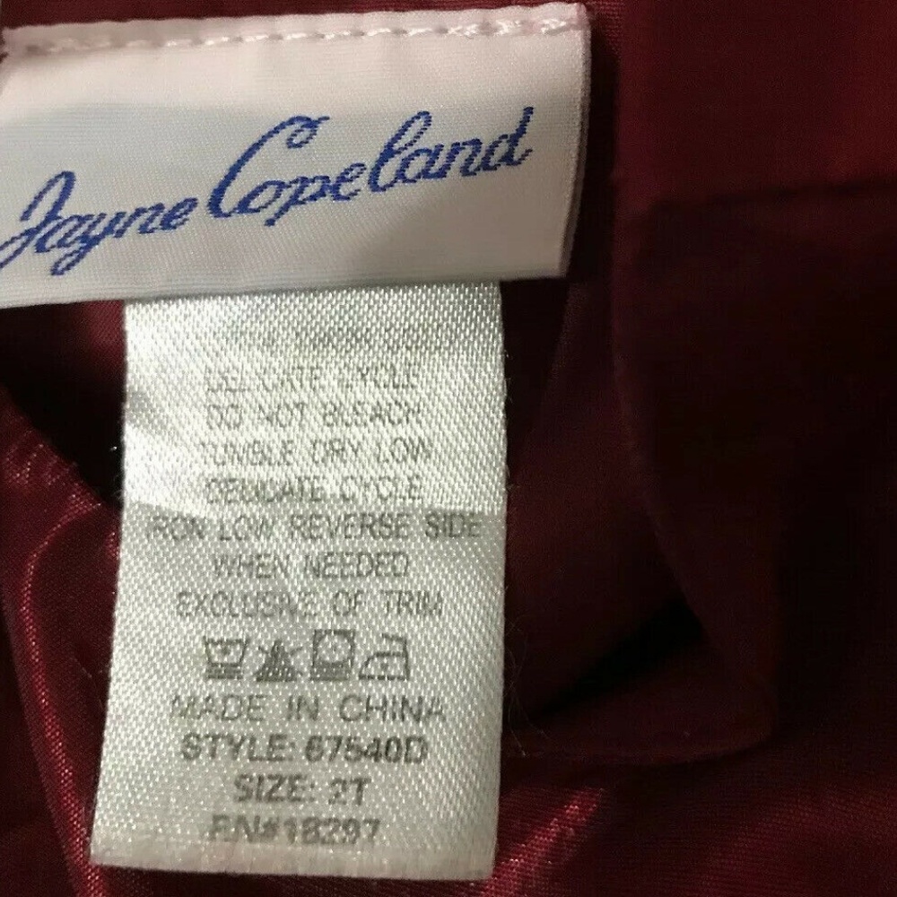 Jayne Copeland Red Taffeta Rose Party‎ Dress 2T - Picture 4 of 4